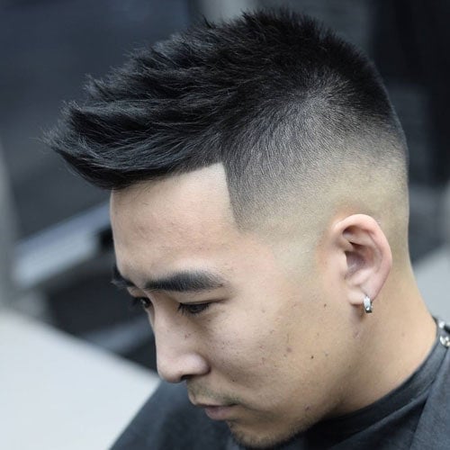 Asian Men Haircuts Faux Hawk Fade