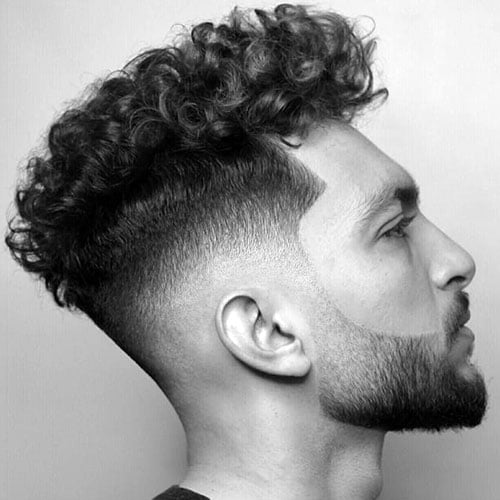 Bald Fade with Curly Hair