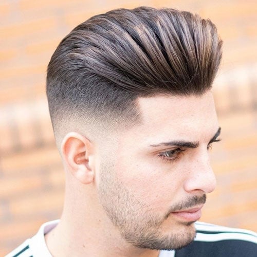 Bald Fade with Pompadour