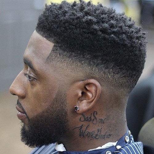 Black Men High Top Fade Haircut