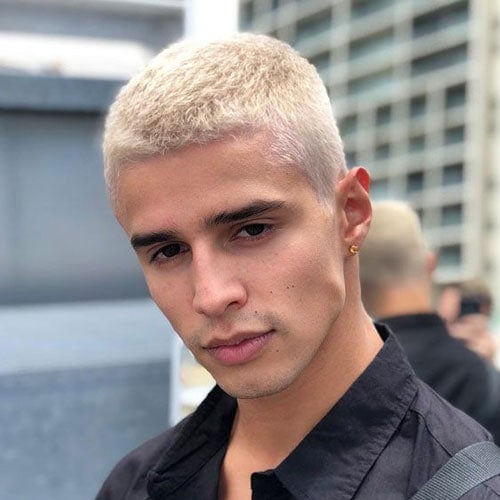 Bleached Buzz Cut Men