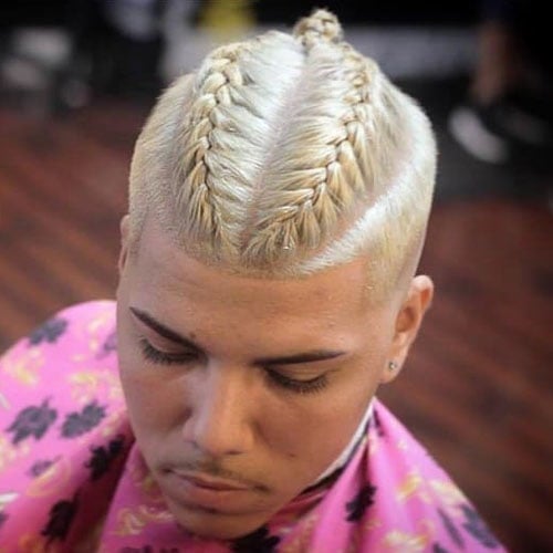 Bleached Cornrows Braids Men