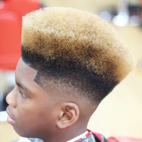 Blonde Hair Flat Top Black Men