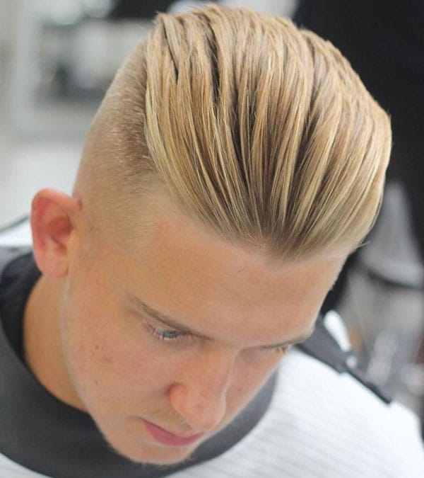 Blonde Hair Slicked Back Undercut