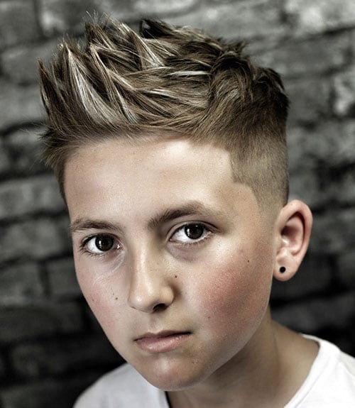 Blonde Spiky Highlights with Short Sides