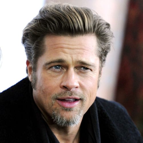 Brad Pitt Hair - Long Textured Slick Back + Goatee