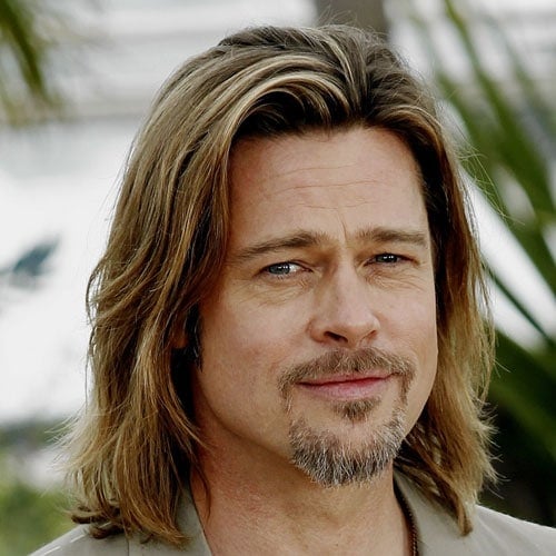 Brad Pitt Long Hairstyles + Beard