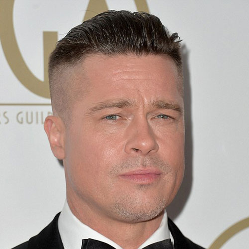 Brad Pitt Slicked Back Undercut