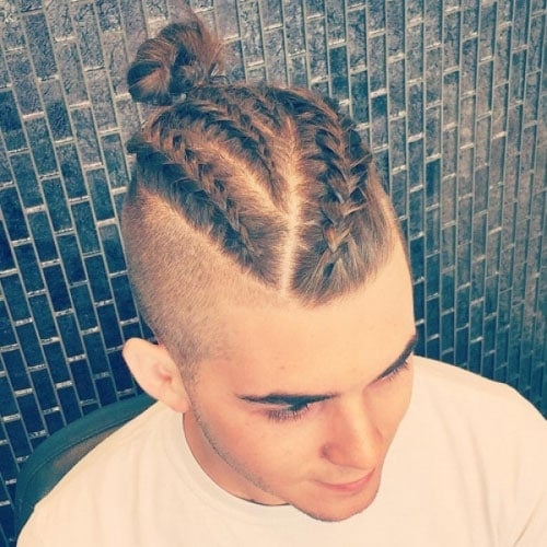 Braided Top Knot For Men + Shaved Sides