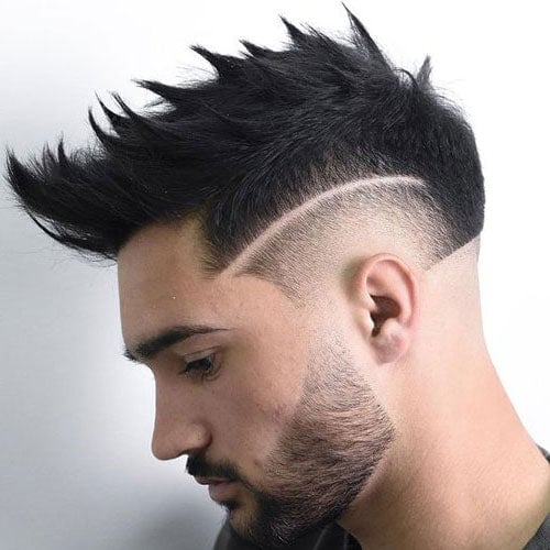 Burst Fade Faux Hawk Haircut