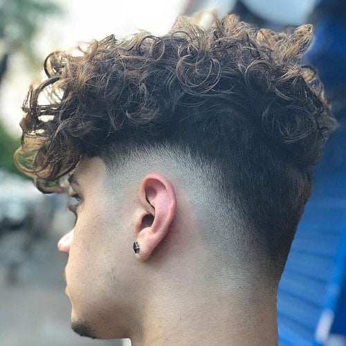 Burst Taper Fade Curly Hair Top