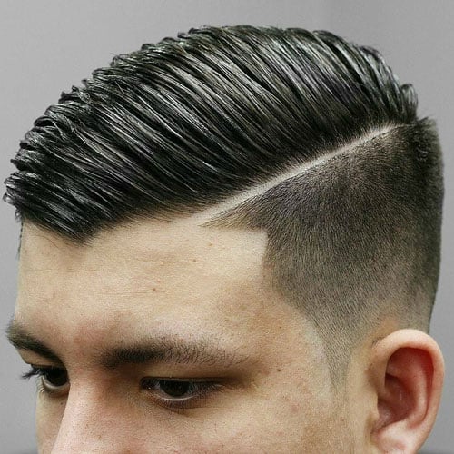 High Fade with Hard Side Part Cut