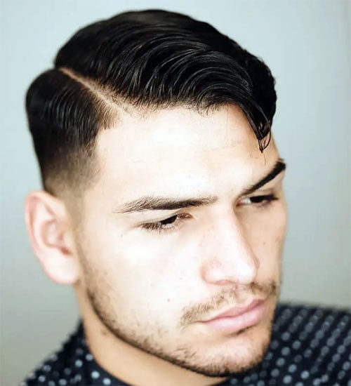 Comb Over with Low Taper Fade