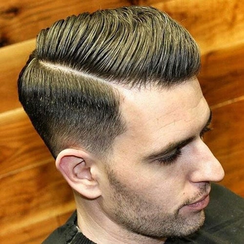 Comb Over with Part and Taper Fade