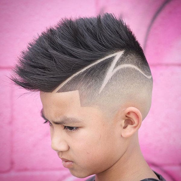 Cool Kids Mohawk with Designs on the Side