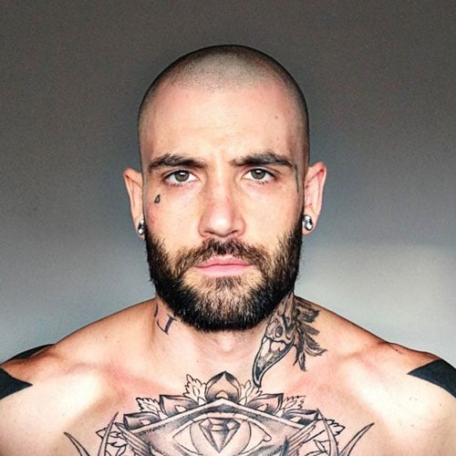 Cool Shaved Head with Beard