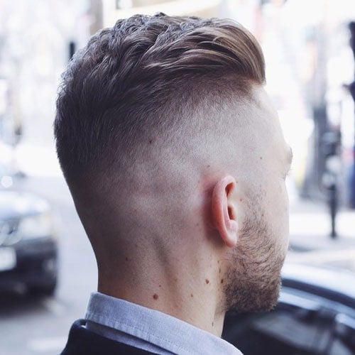 Cool Textured Slicked Back Hair with Disconnected Undercut