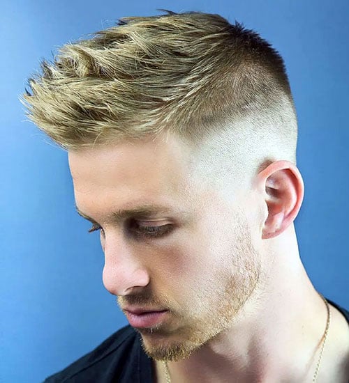 Crew Cut with Bald Fade and Stubble