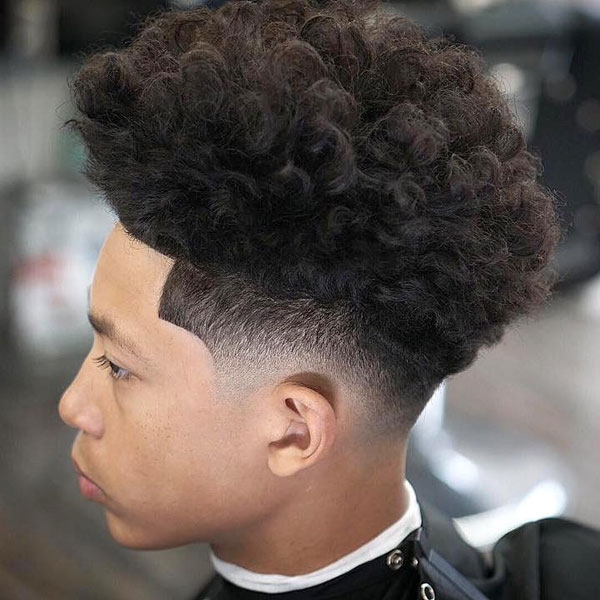 Curly Hair Blowout Fade