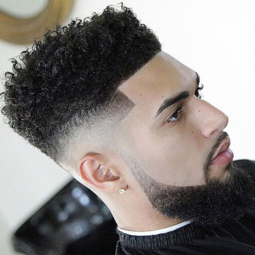 Curly Hair Top with High Bald Fade