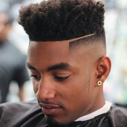 Curly High Top Fade with Part