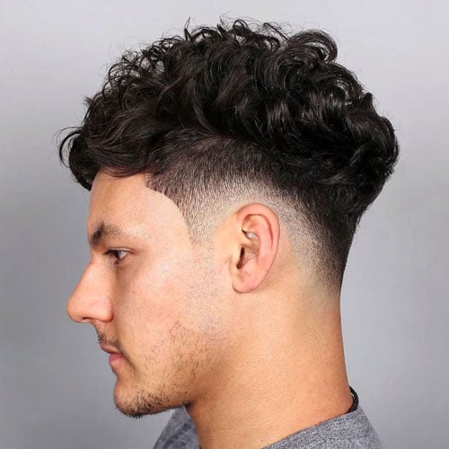 Curly Top with High Fade and Shape Up