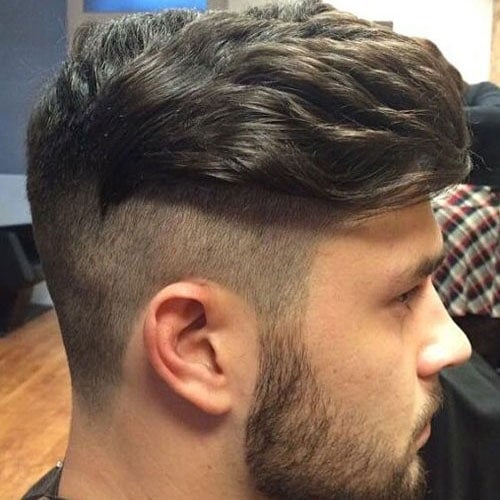 Disconnected Haircut - Undercut with Long Combed Over Hair and Beard