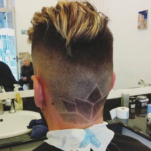 Fade with Lotus Flower Haircut Design