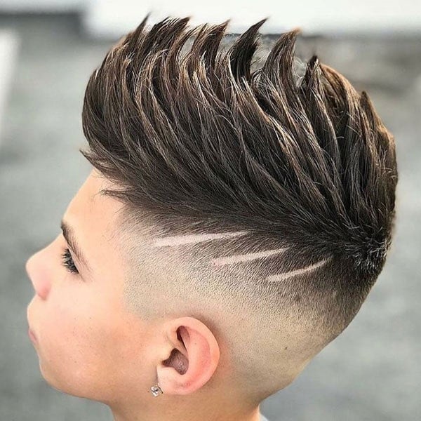 Faux Hawk Fade Haircut For Boys