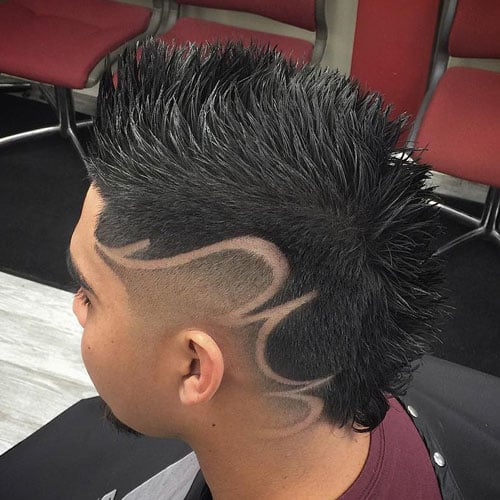 Faux Hawk with Cool Hair Lines