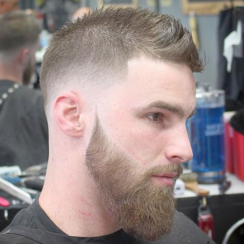 Faux Hawk with Low Fade and Beard