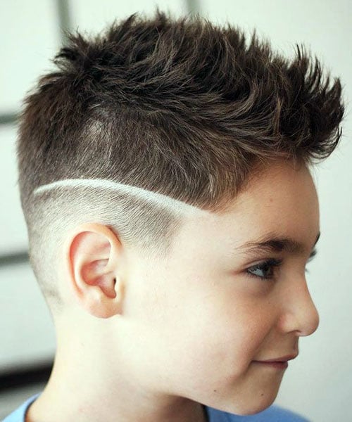 Faux Hawk with Low Fade and Shaved Line