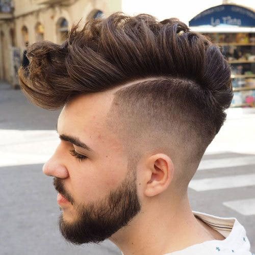 Fohawk Haircut + High Bald Fade + Beard