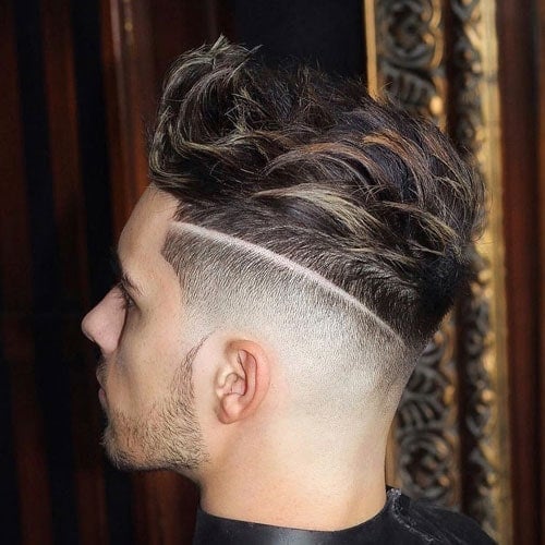 Fuckboy Haircuts For Men - Quiff Hairstyle with Low Bald Fade