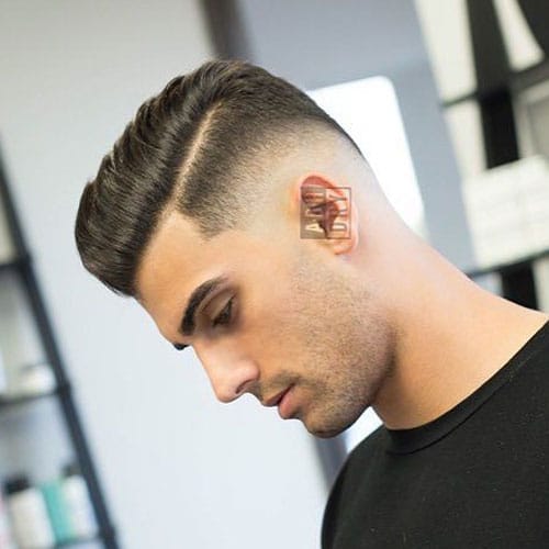 Haircut with a Part - Low Bald Fade with Comb Over and Hard Part