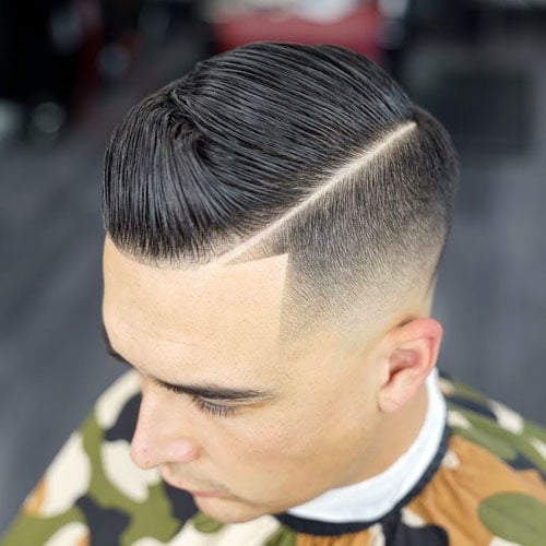 Hard Part Comb Over Fade with Shape Up