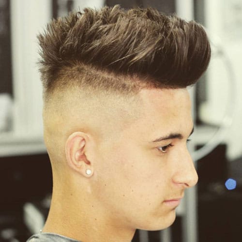 High Bald Fade with Brushed Up Hair