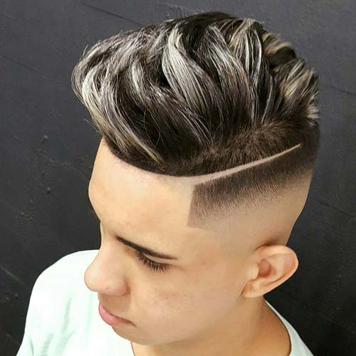 High Bald Fade with Part and Quiff