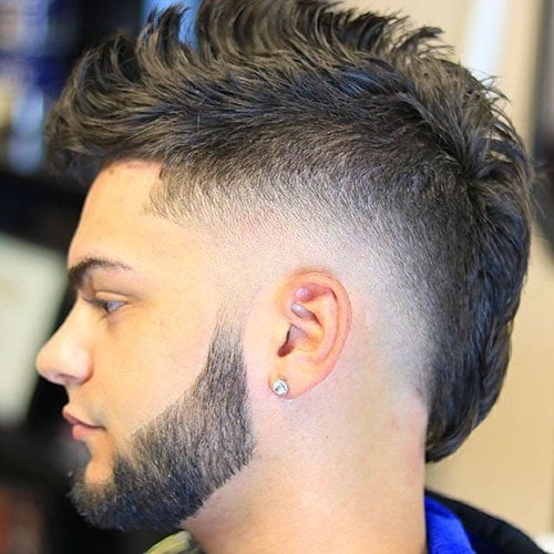 High Fade Mohawk with Beard