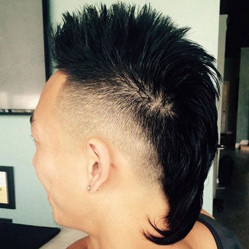 High Fade Asian Mohawk with Tail