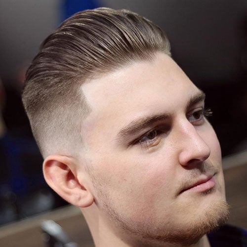 High Fade + Shape Up + Thick Slick Back