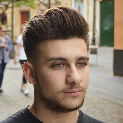 High Fade with Thick Quiff