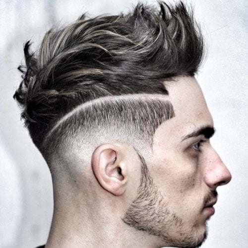 High Low Fade with Quiff and Stubble