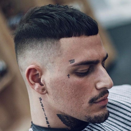 High Skin Fade with French Crop and Goatee