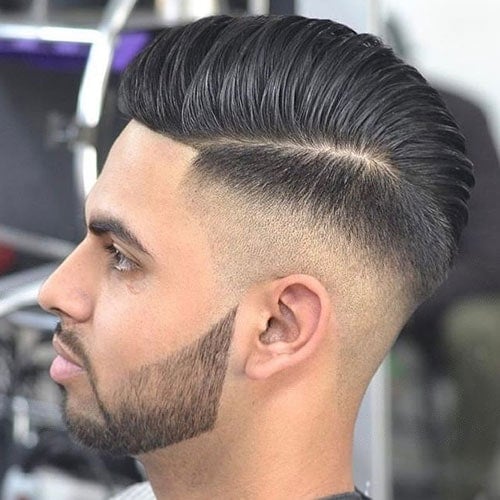 High Skin Fade with Hard Part Comb Over