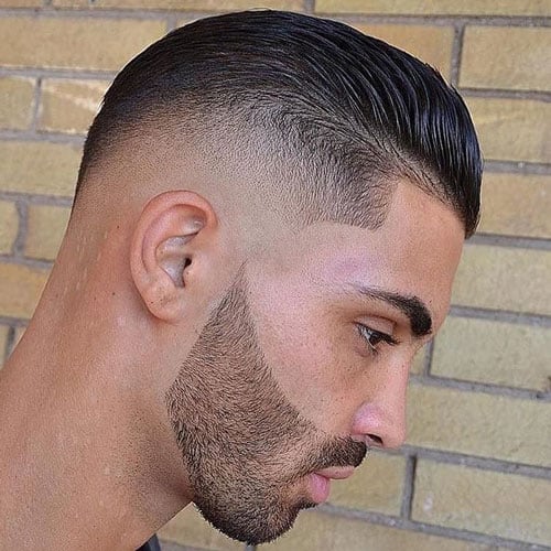 High Skin Fade with Slicked Back Hairstyle