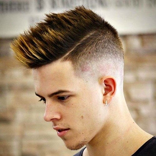 High Taper Fade with Part and Spiky Hair