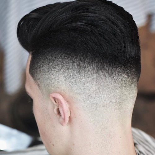 High Undercut Fade + Thick Textured Slick Back