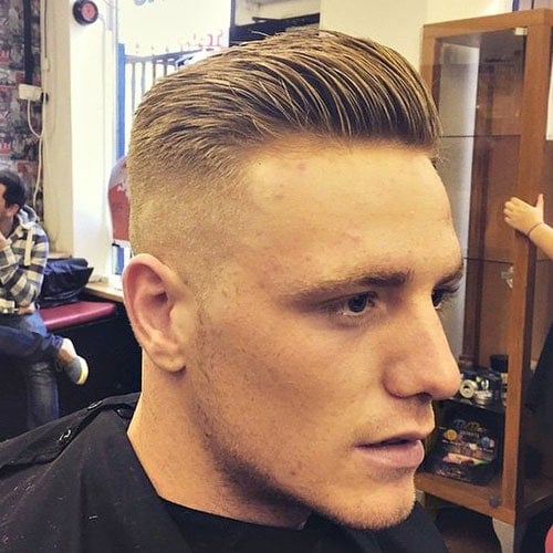 High and Tight Haircut - Bald Fade with Slicked Back Hair