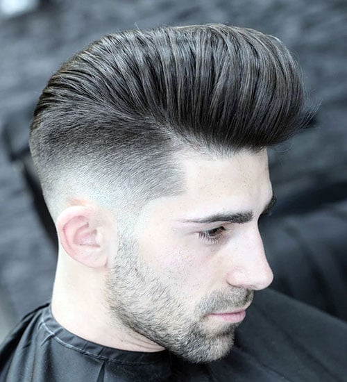 Layered Pompadour with Undercut Fade